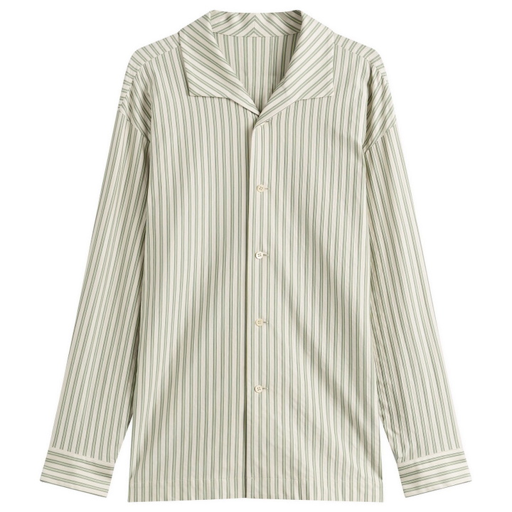 Photo: Homme Plissé Issey Miyake Men's Stripe Long Sleeve Shirt in Green
