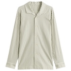 Homme Plissé Issey Miyake Men's Stripe Long Sleeve Shirt in Green