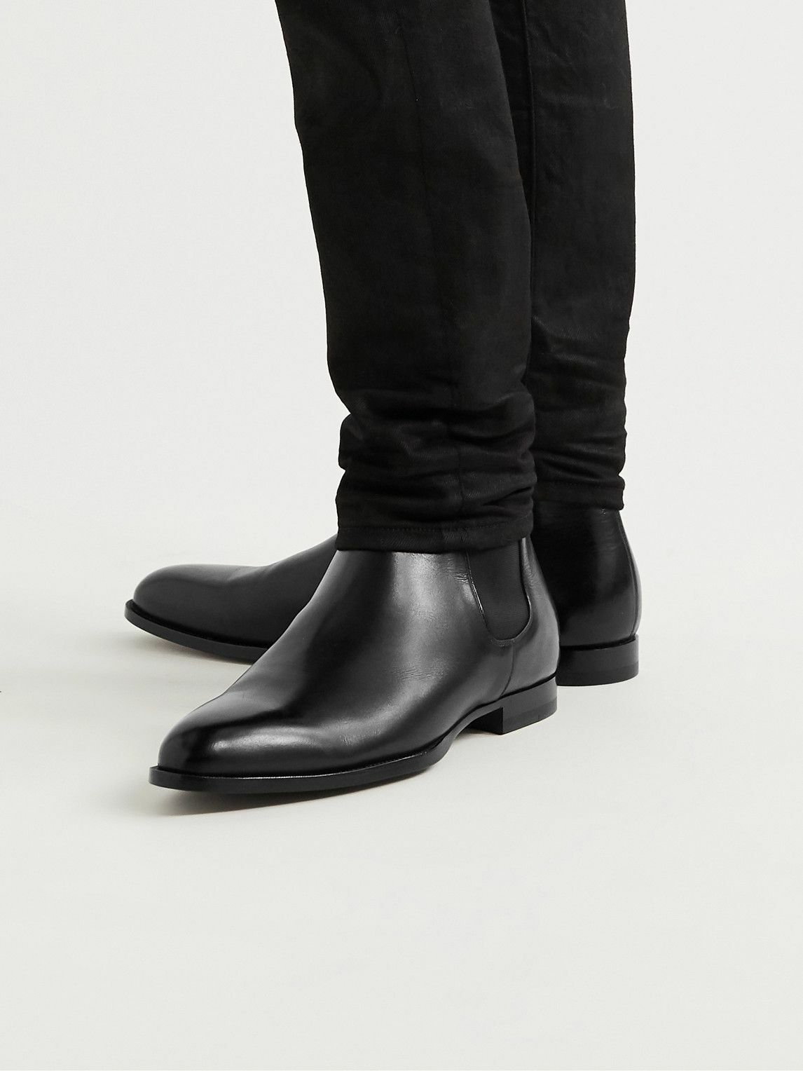 CELINE - Leather Chelsea Boots - Black
