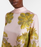 La DoubleJ Make An Exit feather-trimmed silk twill top