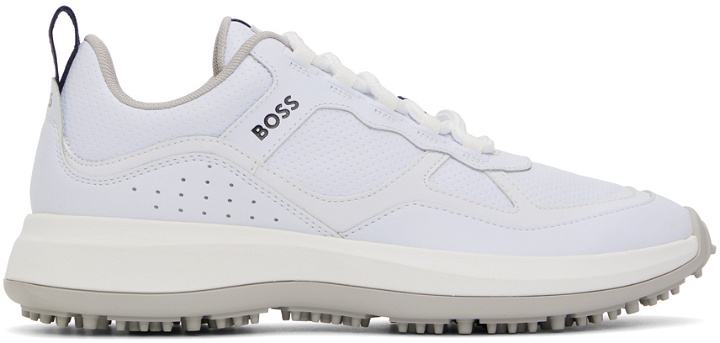 Photo: BOSS White Perforated Sneakers