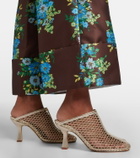 Souliers Martinez Giulia leather-trimmed fishnet mules