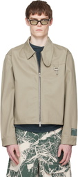 Reese Cooper Taupe Cotton Herringbone Work Jacket