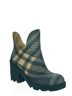 Burberry Check Rubber Marsh Heel Boots