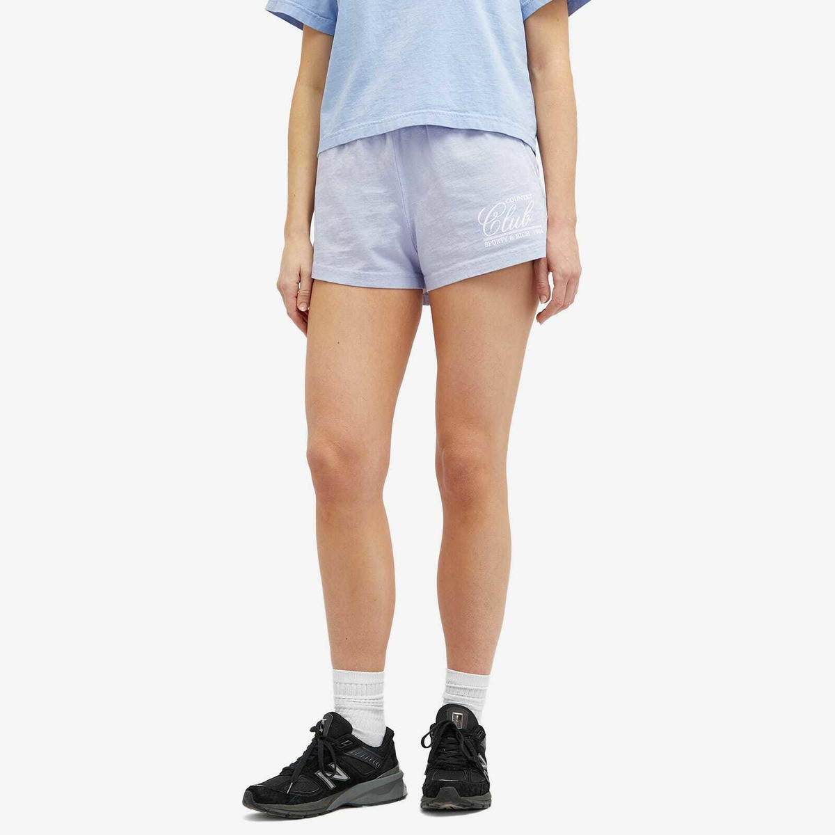 Sporty & Rich Women's 94 Country Club Disco Shorts in Chambray/White