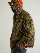 SAINT MXXXXXX - BAPE Shark Camouflage-Print Cotton-Jersey Zip-Up Hoodie - Green