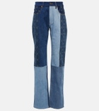 Marine Serre - Moonogram patchwork straight jeans