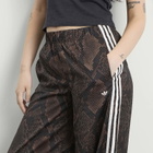 Adidas Women's Satin Wide Leg Track Pant in Earth Strata/Aurora Coffee