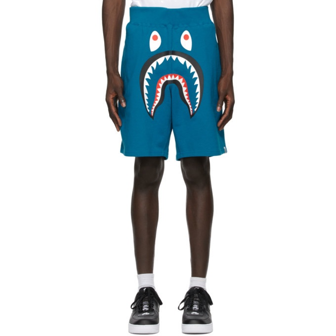 Photo: BAPE Blue Wide Shark Sweat Shorts