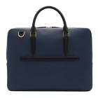 Smythson Blue Leather Large Panama Briefcase