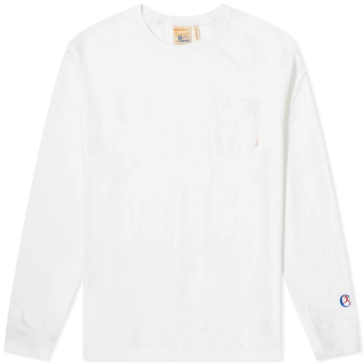 Photo: Champion Men's Long Sleeve Pocket T-Shirt in White