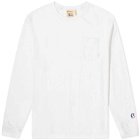 Champion Men's Long Sleeve Pocket T-Shirt in White