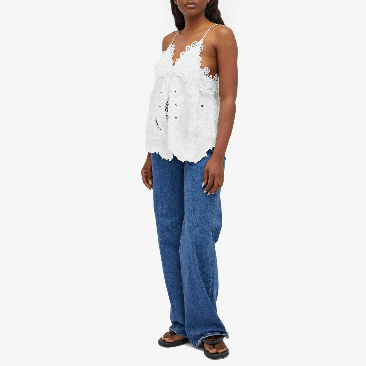 Isabel Marant Women's Victoria Embroiderd Vest Top in White