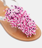 Pucci Embroidery beaded leather sandals