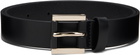 TOM FORD Black Vacchetta Leather Detail Buckle Belt