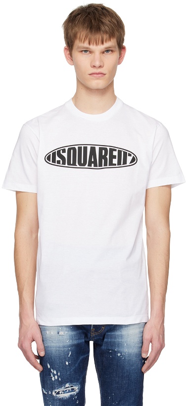 Photo: Dsquared2 White D2 Surf Board T-Shirt