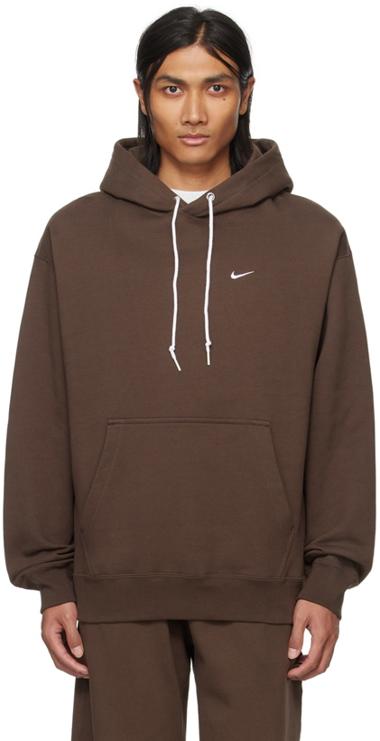 Photo: Nike Brown Solo Swoosh Hoodie