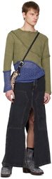 Andersson Bell Khaki & Blue Contrast Sweater