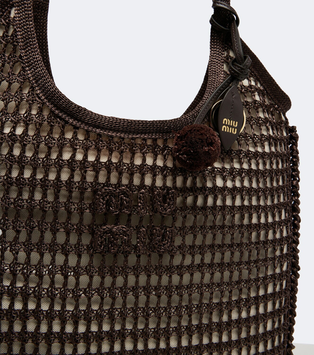 Miu Miu Ivy crochet raffia-effect shopper