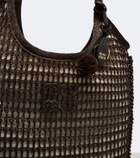 Miu Miu Ivy crochet raffia-effect shopper