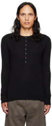 Label Under Construction Black Grandad Neck Thermal Henley