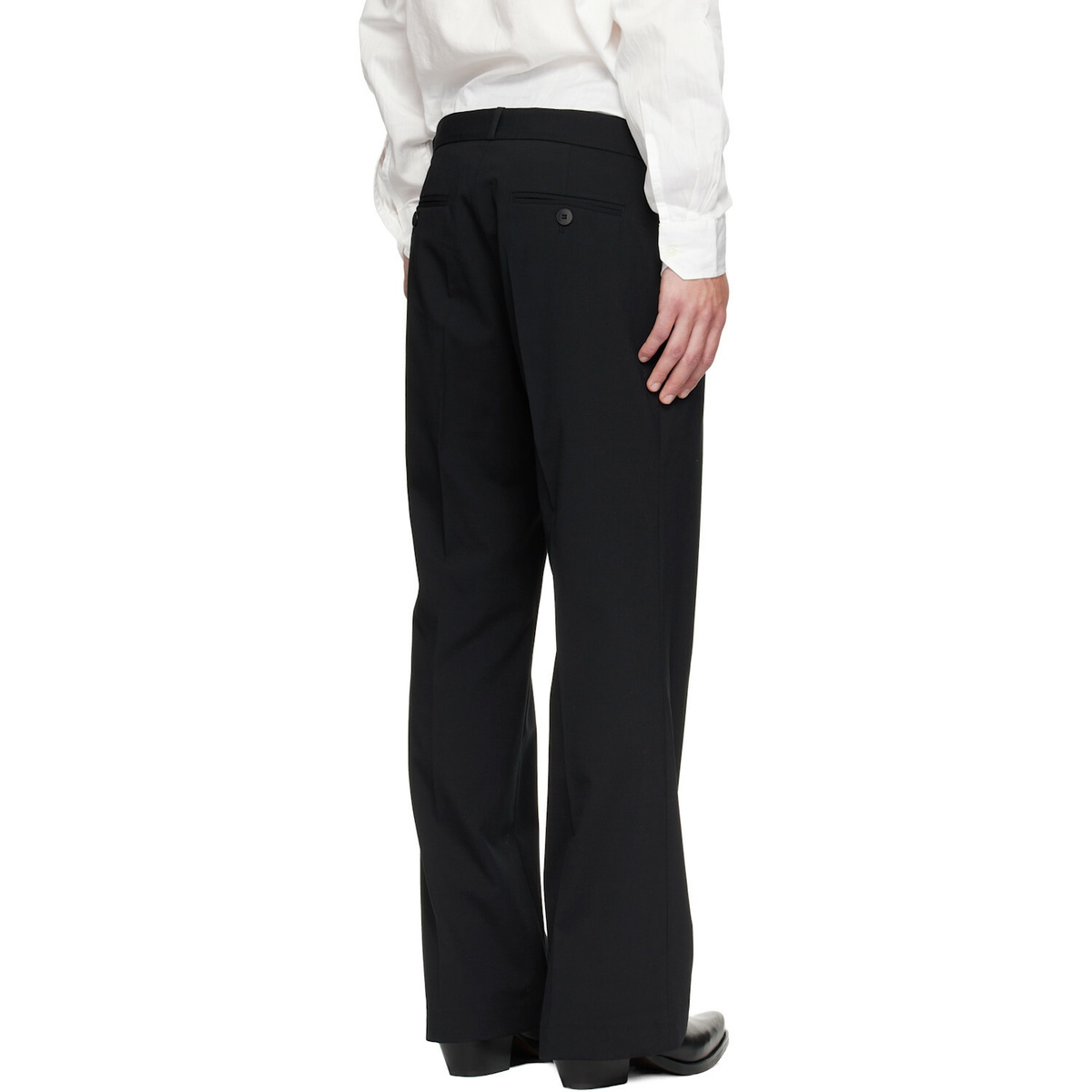 Ernest W. Baker Black Loose Fit Flare Trousers