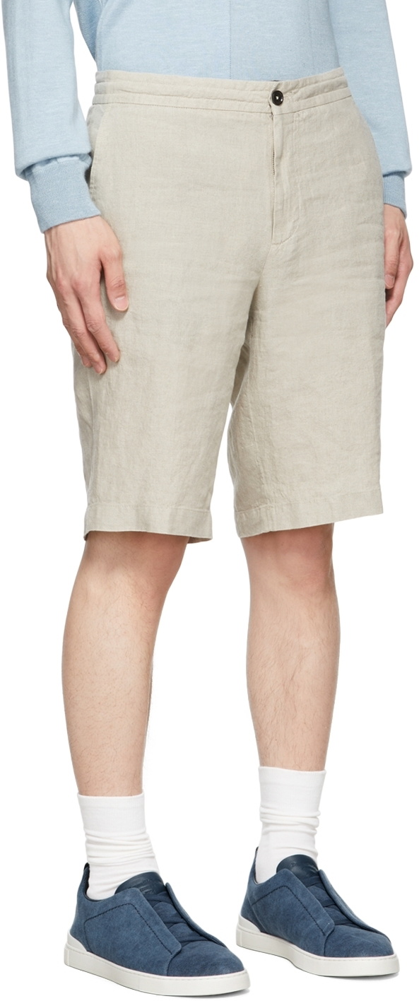 Ermenegildo Zegna Beige Linen Shorts