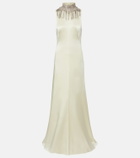 McQueen Embellished satin gown
