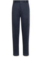 Giorgio Armani - Straight-Leg Pleated Ramie and Cotton-Blend Corduroy Trousers - Blue