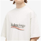 Balenciaga Men's Political Campaign Stencil T-Shirt in Ecru/Black