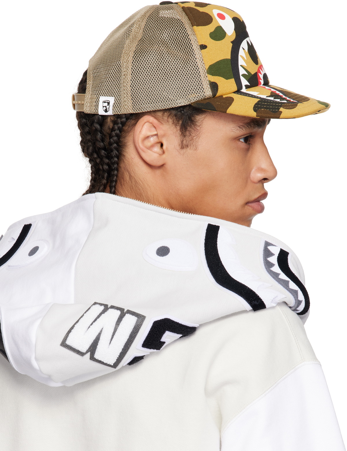 アベイシングエイプ 1ST CAMO SHARK MESH CAP YELLOW BAPE Yellow & Beige 1st Camo Shark Mesh Cap A Bathing Ape