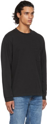 Nudie Jeans Black Heavy Pocket Rudi Long Sleeve T-Shirt