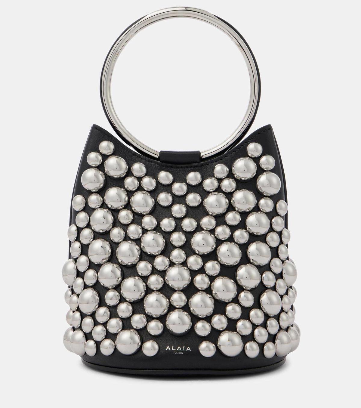 ショルダーバッグ・ポシェット ALAIA RING MINI LEATHER BUCKET BAG ALAIA Mini Ring Fringe Bucket Bag in Leather - Bergdorf Goodman
