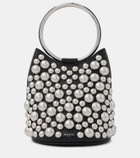 Alaïa Ring Mini embellished leather bucket bag