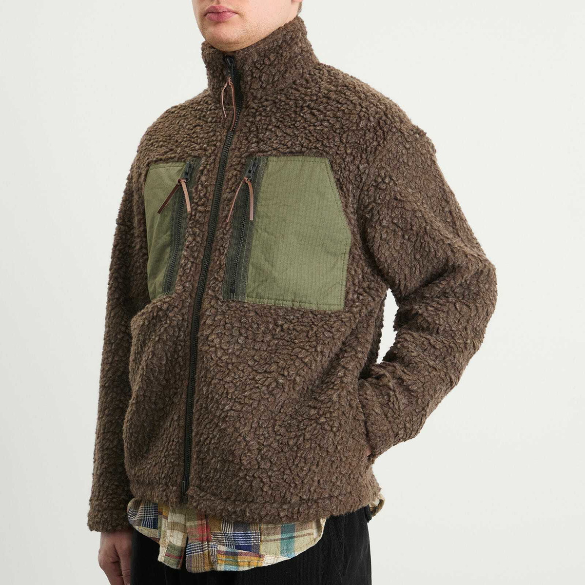 Café Mountain Men's Mountain Fleece Jacket in Earth And Moss