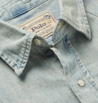 Polo Ralph Lauren - Slim-Fit Distressed Denim Western Shirt - Blue
