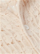 Séfr - Yasu Cutaway-Collar Crocheted Cotton Shirt - Neutrals