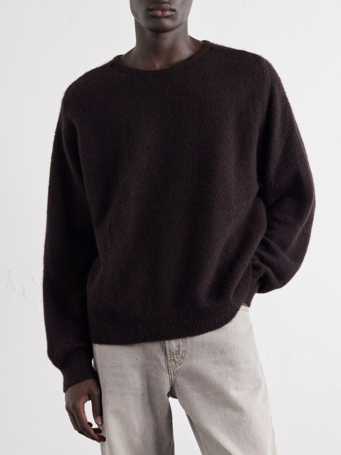 A.PRESSE - Brushed Cashmere Sweater - Brown