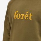 Foret Men's Spruce Logo Crew Sweat in Dark Olive/Ember