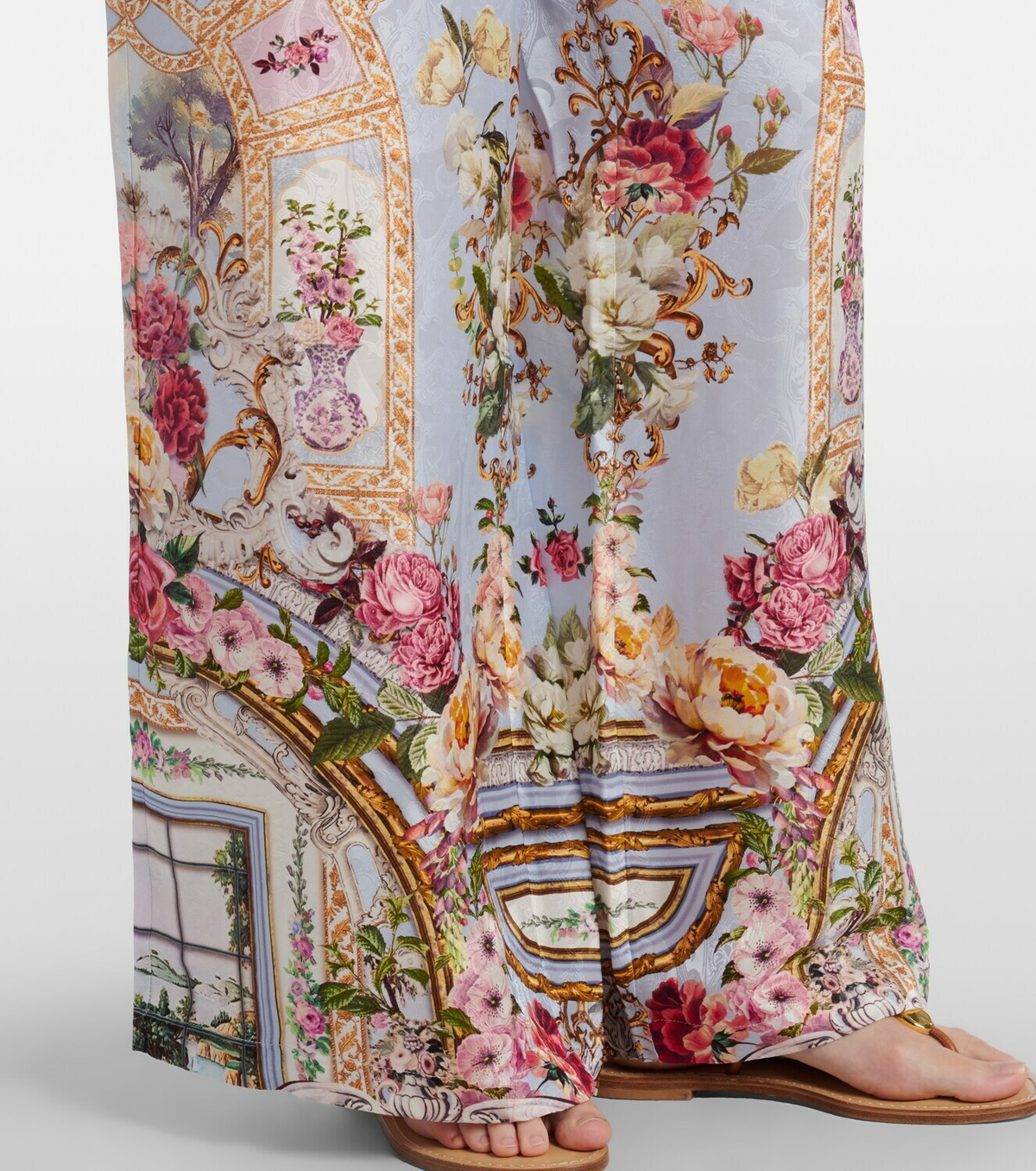 Camilla Tiled In Time floral wide-leg pants