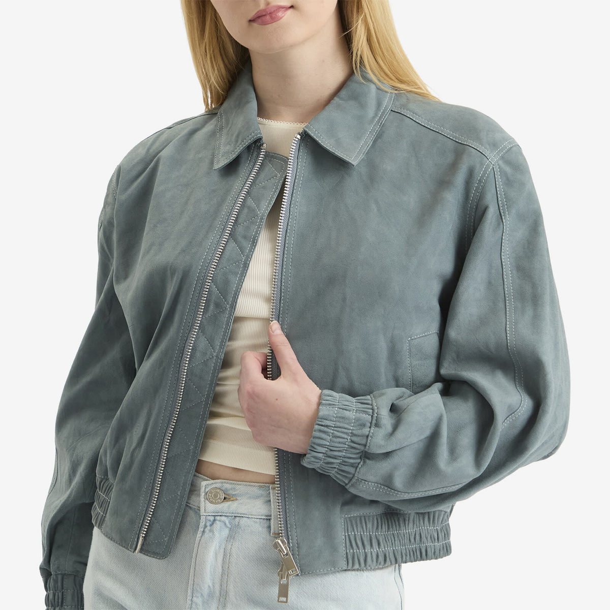 Samsøe Samsøe Women's Sasaffy Bomber Jacket in Surf Spray