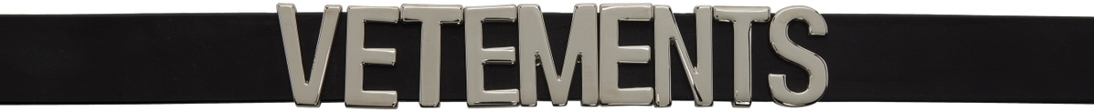 VETEMENTS Black 'Vetements' Logo Belt