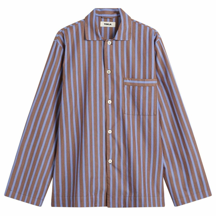 Photo: Tekla Fabrics Sleep Shirt in Chestnut Stripes