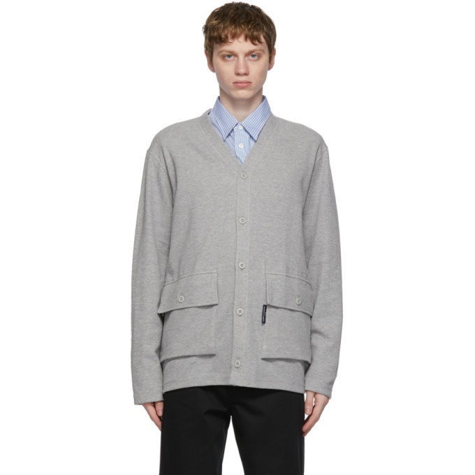 Photo: Comme des Garcons Homme Grey Double-Faced Cardigan