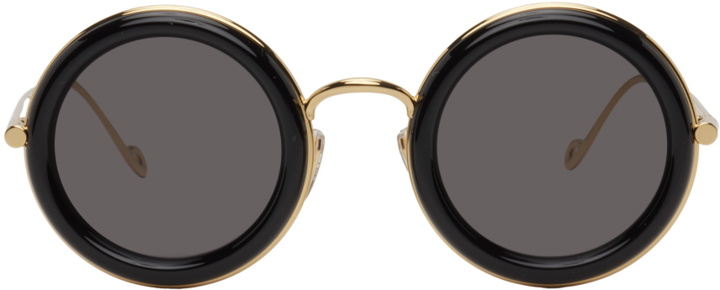 Photo: Loewe Black & Gold Round Sunglasses
