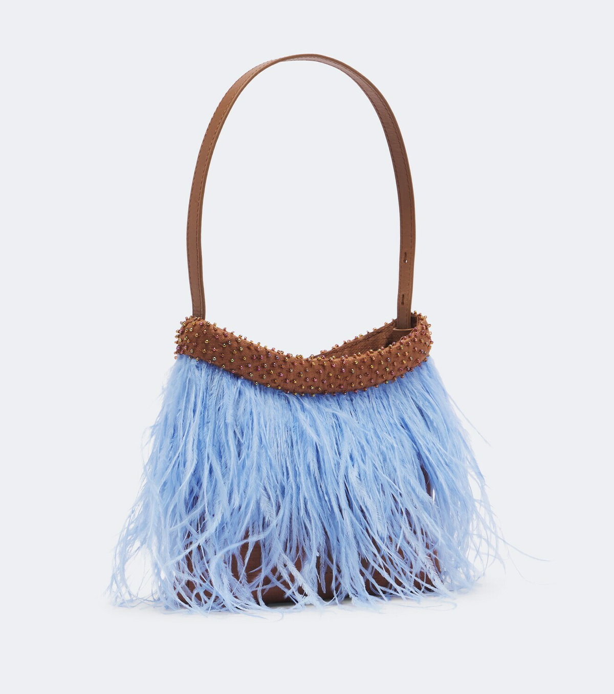 Staud Winslow feather-trimmed shoulder bag