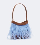 Staud Winslow feather-trimmed shoulder bag