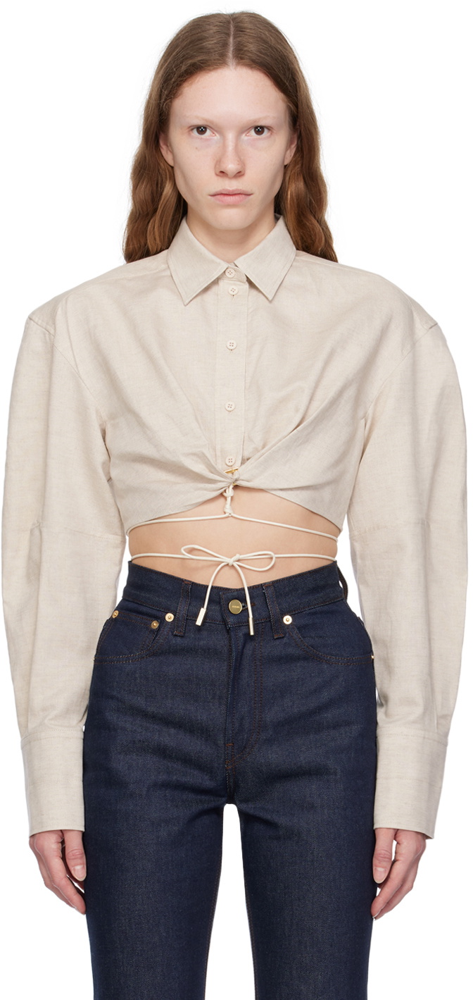 Jacquemus Beige Le Chouchou 'La Chemise Plidao' Shirt Jacquemus