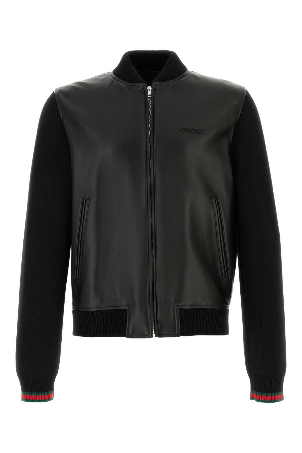 【送料&関税込】Gucci Top Stitched Long Sleeved Bomber Jacke Gucci Leather Bomber Jacket Gucci