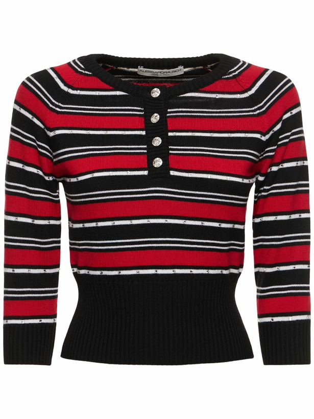 Photo: ALESSANDRA RICH Striped Wool Knit Sweater